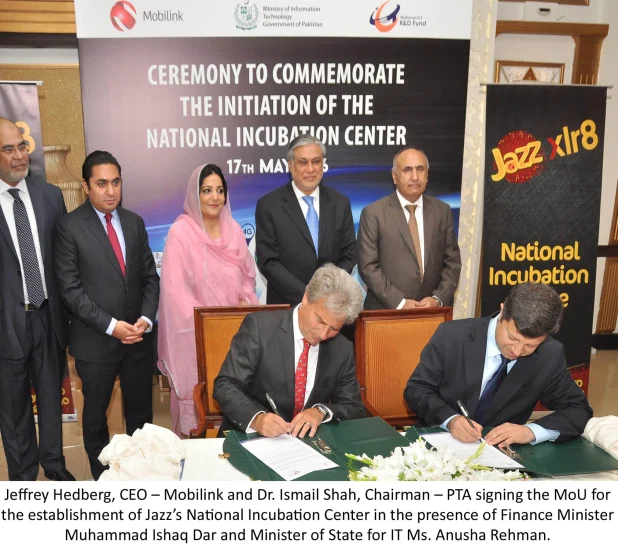 #Mobilink, #Mobilink Signed MoU With ICT R&D Fund, Mobilink to Launch National Incubator Center