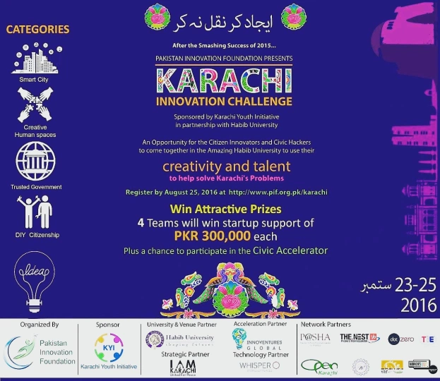 #KHIinnovates, Karachi Innovation Challenge,  PIF, Pakistan Innovation Foundation