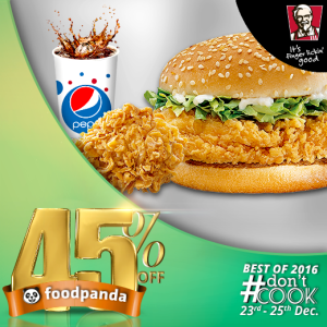 foodpanda, #Don'tCook, Best of 2016 23rd-25th Dec, Islamabad, KFC
