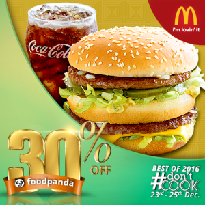 foodpanda, #Don'tCook, Best of 2016 23rd-25th Dec, Islamabad, McDonalds