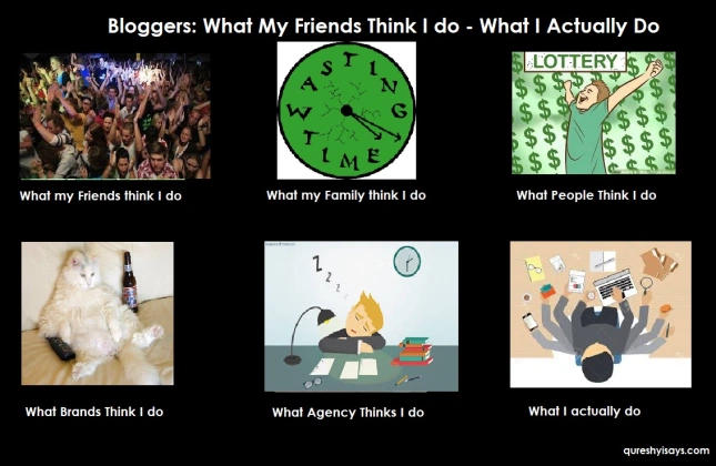 bloggers - what my friends think i do